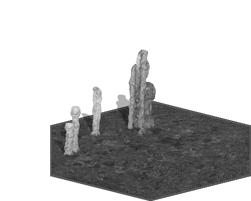 Terrain Forêt de stalagmites dans le jeu Space Trooper